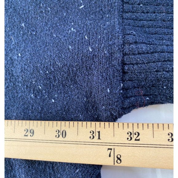 Loft Oversized Navy with White Flecks Coastal Knit Turtleneck Sweater Size S - Picture 10 of 11